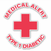 パーソナライズされた糖尿病赤 シール (正面)