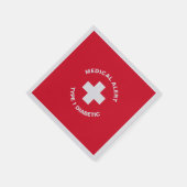 パーソナライズされた糖尿病赤 スタンダードカクテルナプキン (角)