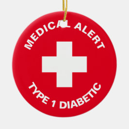 パーソナライズされた糖尿病赤 セラミックオーナメント