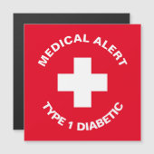 パーソナライズされた糖尿病赤 マグネット招待状 (正面/裏面)