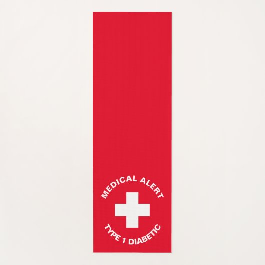 パーソナライズされた糖尿病赤 ヨガマット (正面)