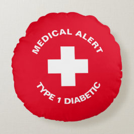 パーソナライズされた糖尿病赤 ラウンドクッション