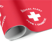 パーソナライズされた糖尿病赤 ラッピングペーパー (ロールコーナー)