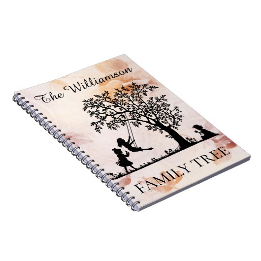 パーソナライズされた系図学ヴィンテージファミリーツリー ノートブック (右側)