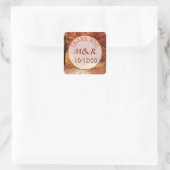 パーソナライズされた紅葉結婚の感謝ステッカー スクエアシール (バッグ)