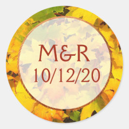 パーソナライズされた紅葉結婚式用シール ラウンドシール