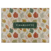 パーソナライズされた紅葉-名前をカスタムする秋 カッティングボード (正面)