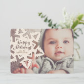 パーソナライズされた紙の切り抜き ホリデー スノーフレーク シーズンカード (スタンド正面)