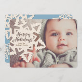 パーソナライズされた紙の切り抜き ホリデー スノーフレーク シーズンカード (正面/裏面)