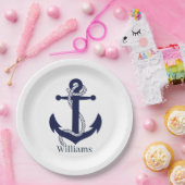 パーソナライズされた紙皿 - アンカーとローブ ペーパープレート (パーティー)