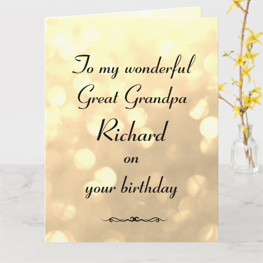 パーソナライズされた素晴らしおじい誕生日 カード (黄色い花)