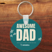 パーソナライズされた素晴らしパパ父の日キーチェーン キーホルダー (正面)