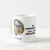 パーソナライズされた素晴らしパパ コーヒーマグカップ (正面左)