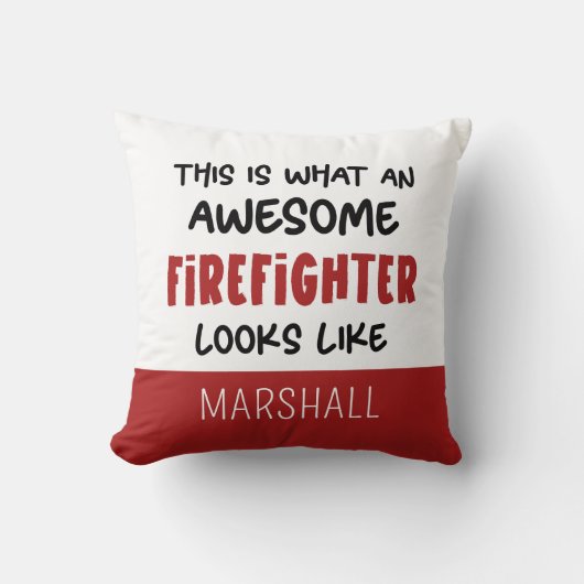 パーソナライズされた素晴らし消防おもしろい士 クッション (正面)