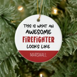 パーソナライズされた素晴らし消防おもしろい士 セラミックオーナメント