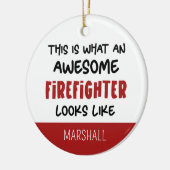 パーソナライズされた素晴らし消防おもしろい士 セラミックオーナメント (左)