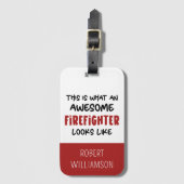 パーソナライズされた素晴らし消防おもしろい士 ラゲッジタグ (正面縦)