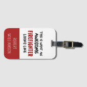 パーソナライズされた素晴らし消防おもしろい士 ラゲッジタグ (正面横)