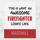 パーソナライズされた素晴らし消防おもしろい士 ワインラベル (シングルラベル)