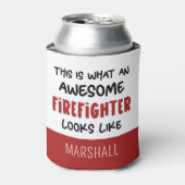 パーソナライズされた素晴らし消防おもしろい士 缶クーラー (缶正面)