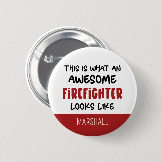 パーソナライズされた素晴らし消防おもしろい士 缶バッジ (正面&裏面)