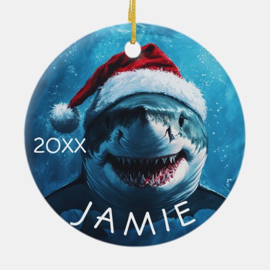 パーソナライズされた素晴らし白海 セラミックオーナメント (裏面)