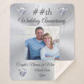 パーソナライズされた素晴らし結婚周年記念品 シェルパブランケット (正面)