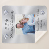 パーソナライズされた素晴らし結婚周年記念品 シェルパブランケット (正面(横))