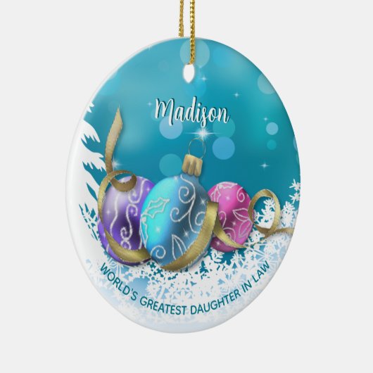 パーソナライズされた素晴らし義理の娘 セラミックオーナメント (右)