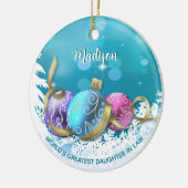 パーソナライズされた素晴らし義理の娘 セラミックオーナメント (左)