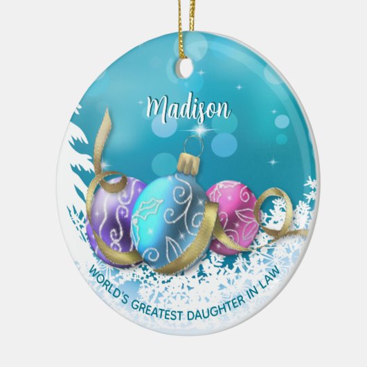 パーソナライズされた素晴らし義理の娘 セラミックオーナメント (左)