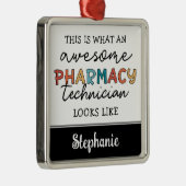 パーソナライズされた素晴らし薬学おもしろい メタルオーナメント (右)