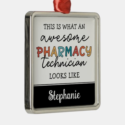 パーソナライズされた素晴らし薬学おもしろい メタルオーナメント (右)