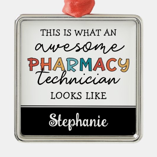 パーソナライズされた素晴らし薬学おもしろい メタルオーナメント (正面)