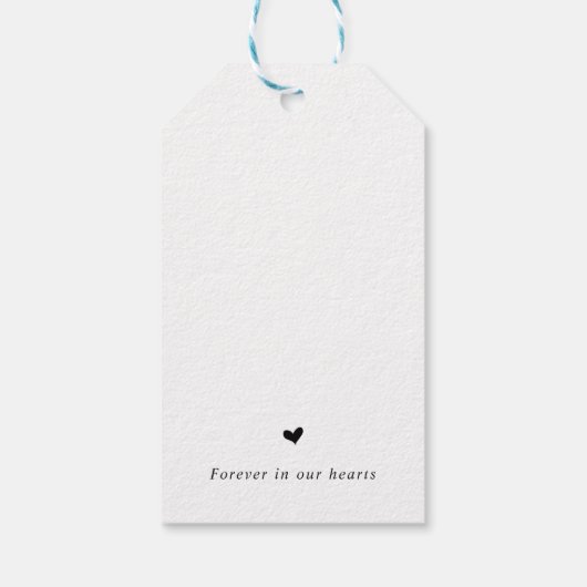 パーソナライズされた素朴つる植物、ブラックフォント、葬儀ラベル ギフトタグ (裏面)