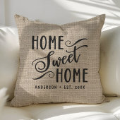 パーソナライズされた素朴な偽の麻のホームスイートホーム クッション