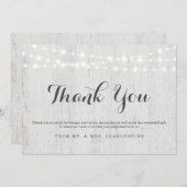 パーソナライズされた素朴な木の感謝 サンキューカード (正面/裏面)