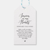 パーソナライズされた素朴な現代の黒、葬儀記念碑 ギフトタグ (正面)