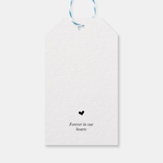 パーソナライズされた素朴な現代の黒、葬儀記念碑 ギフトタグ (裏面)