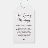 パーソナライズされた素朴な現代ブラックフォント、葬儀タグ ギフトタグ (正面)