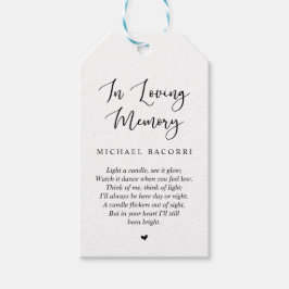 パーソナライズされた素朴な現代ブラックフォント、葬儀タグ ギフトタグ