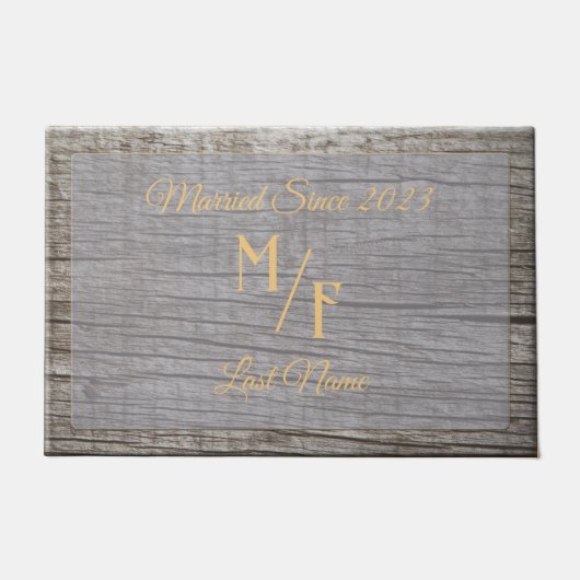 パーソナライズされた素朴イニシャル ドアマット (正面)