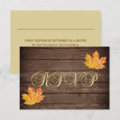 パーソナライズされた素朴ウッドカントリー秋RSVP結婚の 出欠カード (正面/裏面)