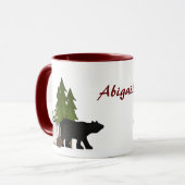 パーソナライズされた素朴カントリーベアーマウンテン マグカップ (正面左)