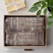 パーソナライズされた素朴クリスマスの木の柵  薄葉紙 (ギフト)