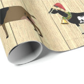 パーソナライズされた素朴クリスマス乳製品ヤギ ラッピングペーパー (ロールコーナー)