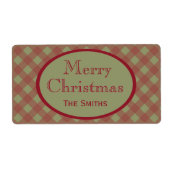 パーソナライズされた素朴クリスマス ラベル (正面)
