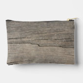 パーソナライズされた素朴クール木のテクスチャ アクセサリーポーチ (裏面)