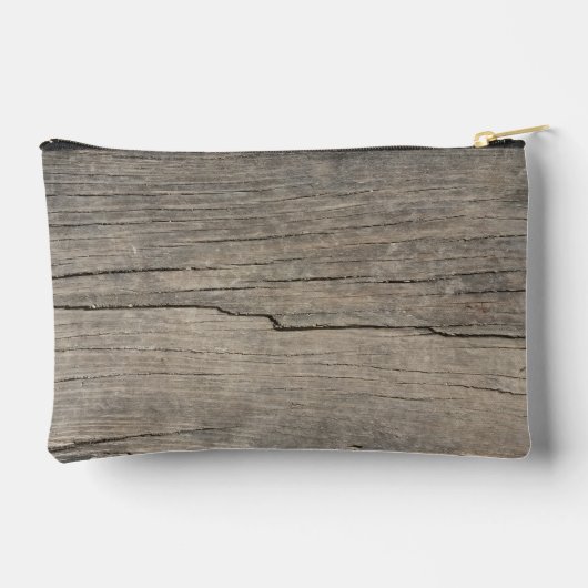パーソナライズされた素朴クール木のテクスチャ アクセサリーポーチ (裏面)