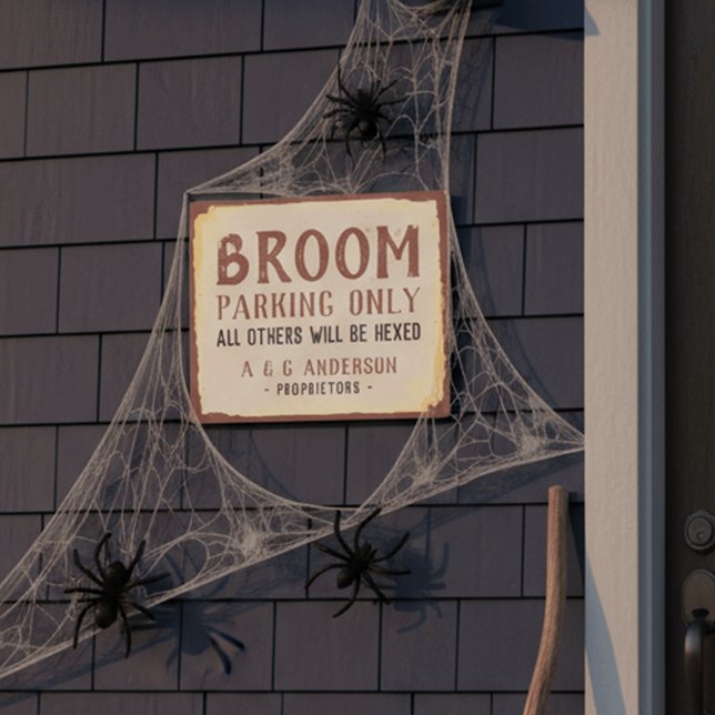 パーソナライズされた素朴ハロウィンブルームパーキングのみ メタルプリント (クリエイターアップロード済み)